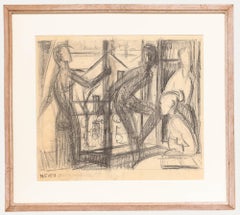 Pierre Neveu (b.1929) - Mid 20th Century Charcoal Drawing, Full House