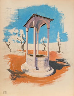 Pierre Neveu (nato nel 1929) - Guazzo della metà del XX secolo, Il pozzo