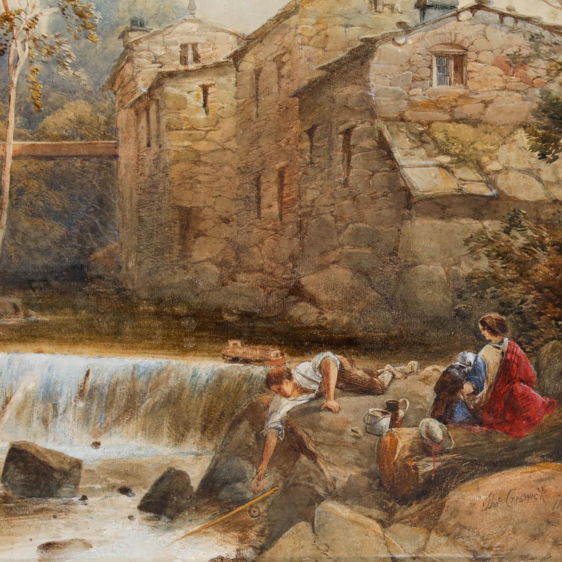 Thomas Creswick RA (1811-1869)  - 1846 Watercolour, The Fallen Rod For Sale 2