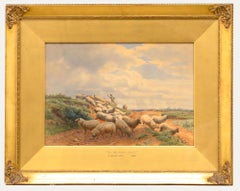 Henry Birtles (1838-1907) - 1866 Watercolour, On The South Downs