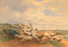 Henry Birtles (1838-1907) - 1866 Watercolour, On The South Downs