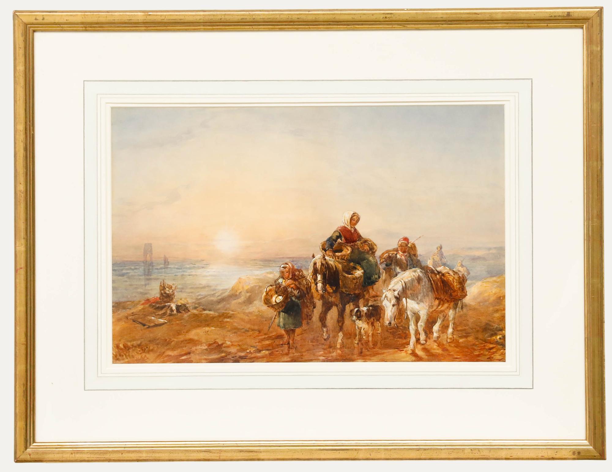 Unknown Figurative Art – Attribut. John Frederick Taylor (1802-1891) - Aquarell, Heimkehrer
