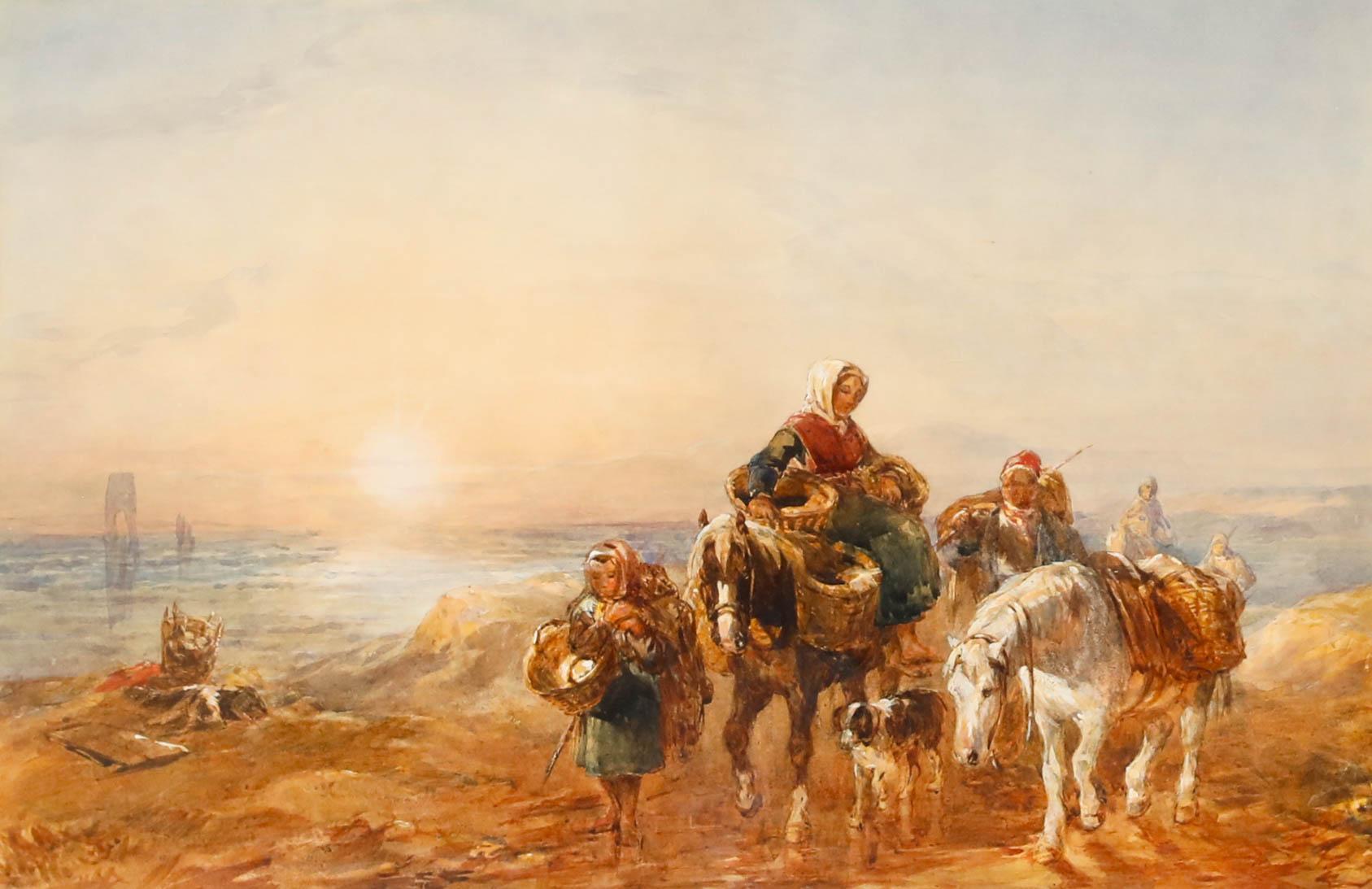 Attribut. John Frederick Taylor (1802-1891) - Aquarell, Heimkehrer – Art von Unknown