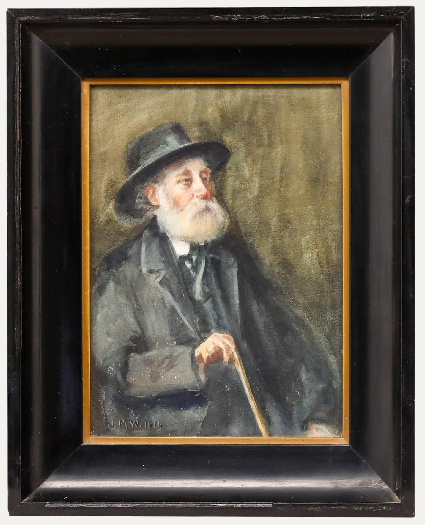 Portrait de Unknown - 1914 Acuarela - Retrato de un caballero