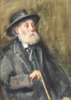 1914 Aquarell - Porträt eines Gentleman