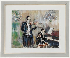 Gerahmte Gouache des 20. Jahrhunderts - Das Konzert