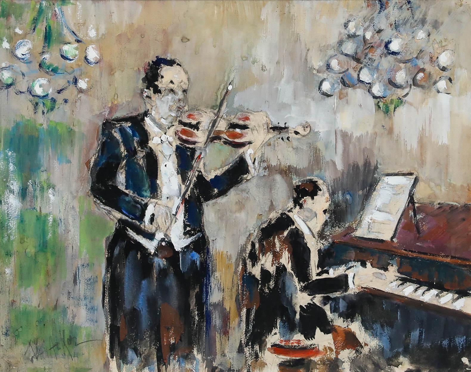 Gouache encadrée du 20e siècle - Le concert - Art de Unknown