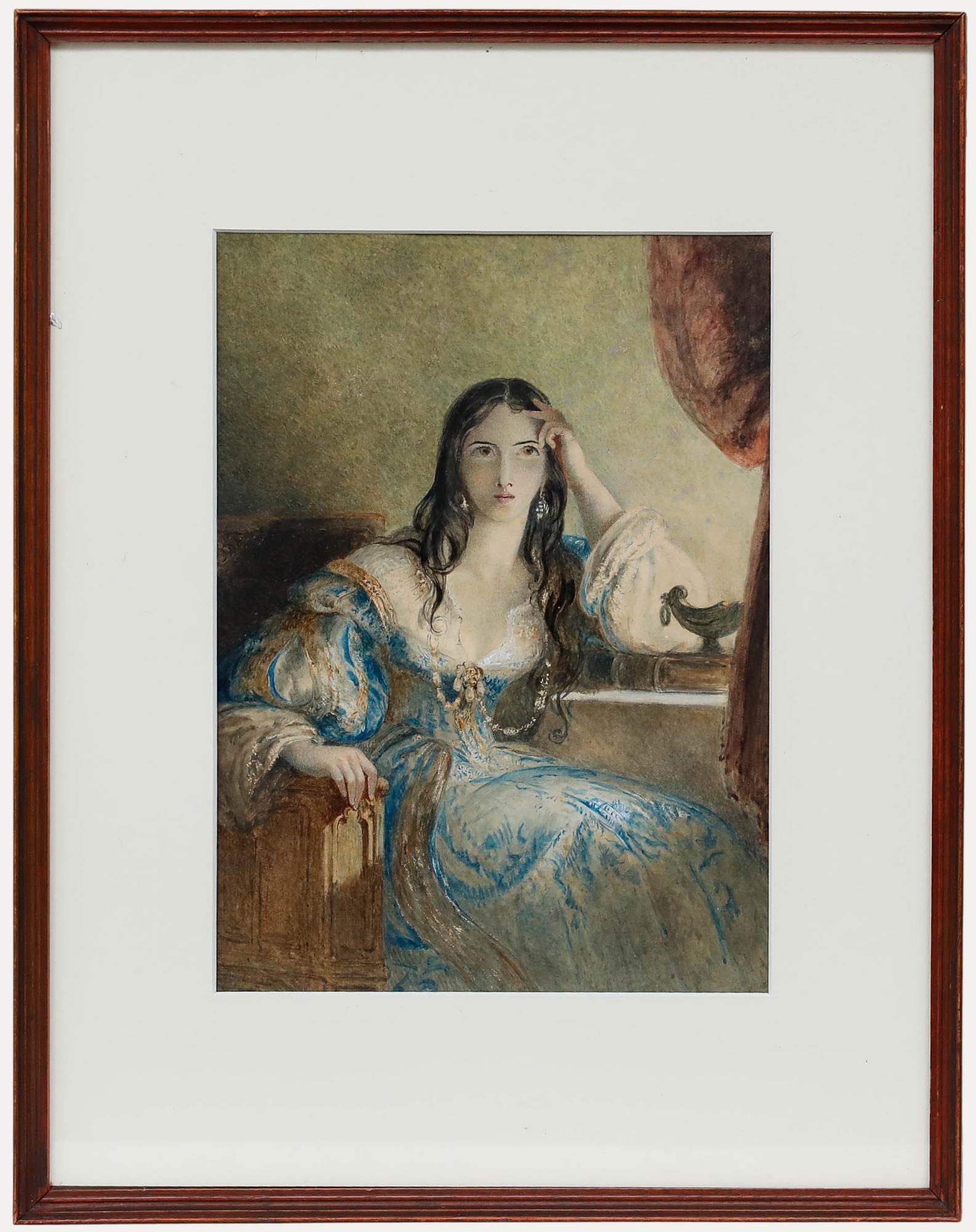 Unknown Portrait - After Edmund Thomas Parris (1793-1873)- - Late 19th Century Watercolour, Remorse