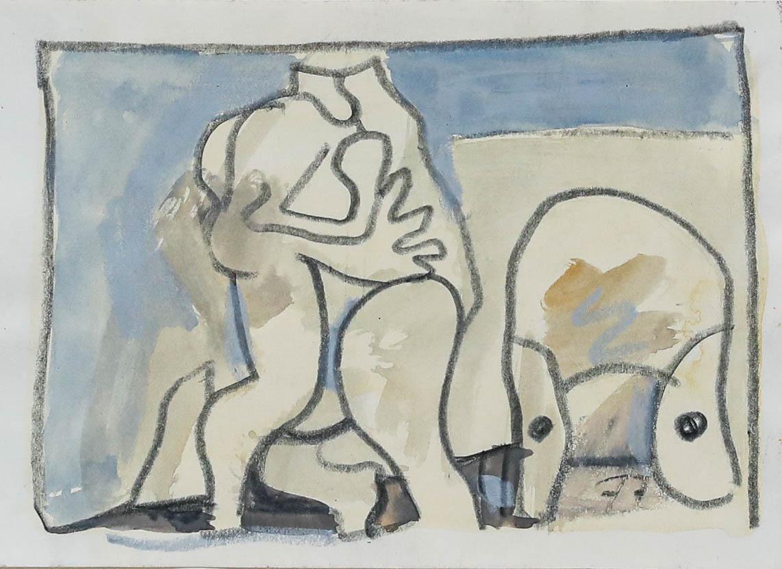 Ed Dukkers (1923-1996) - Framed 1977 Graphite Drawing, Abstract II - Art by Unknown