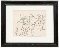 Ed Dukkers (1923-1996) - 20th Century Graphite Drawing, Abstract Figures