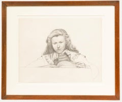 William Henry Ladd - Framed Early 20th Century Graphite Drawing, Studying