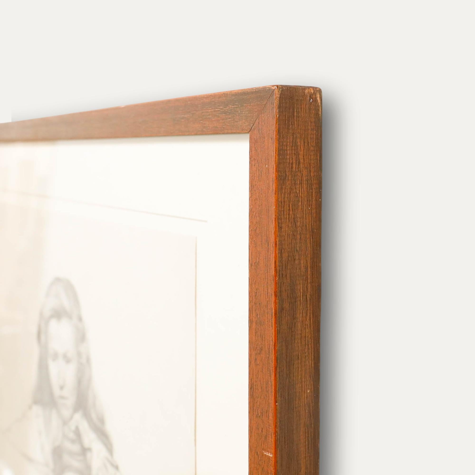 William Henry Ladd - Framed Early 20th Century Graphite Drawing, Studying For Sale 1