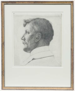 William Henry Ladd - 1912 Dibujo al grafito, Retrato de un caballero de perfil