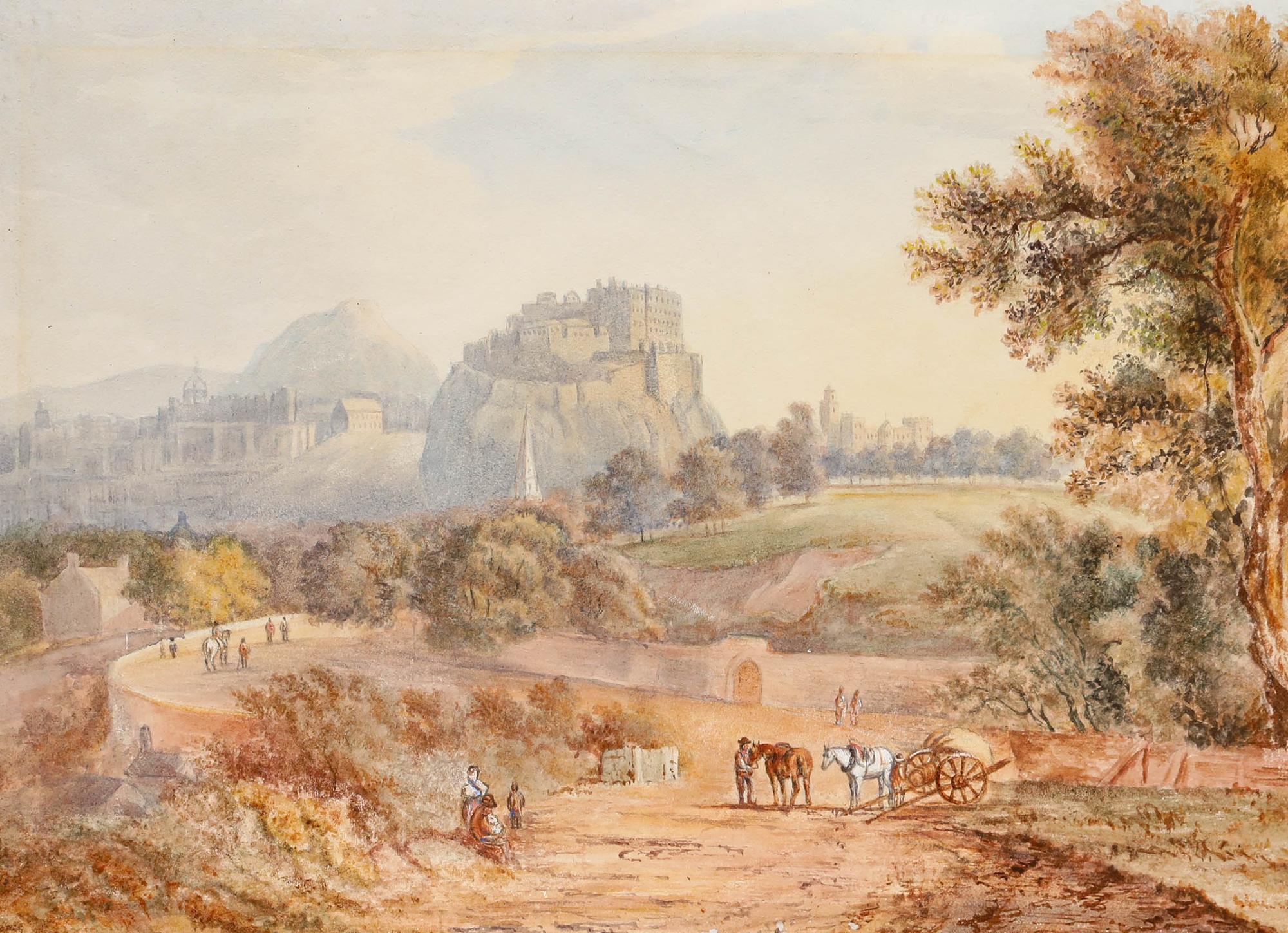 Mary Matcher - Acquerello del 19° secolo, Castello di Edimburgo e Holyrood House - Art di Unknown