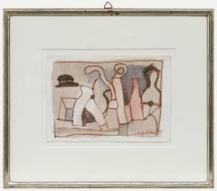 Ed Dukkers (1923-1996) - Enmarcado 1977 Pastel, Abstracto I