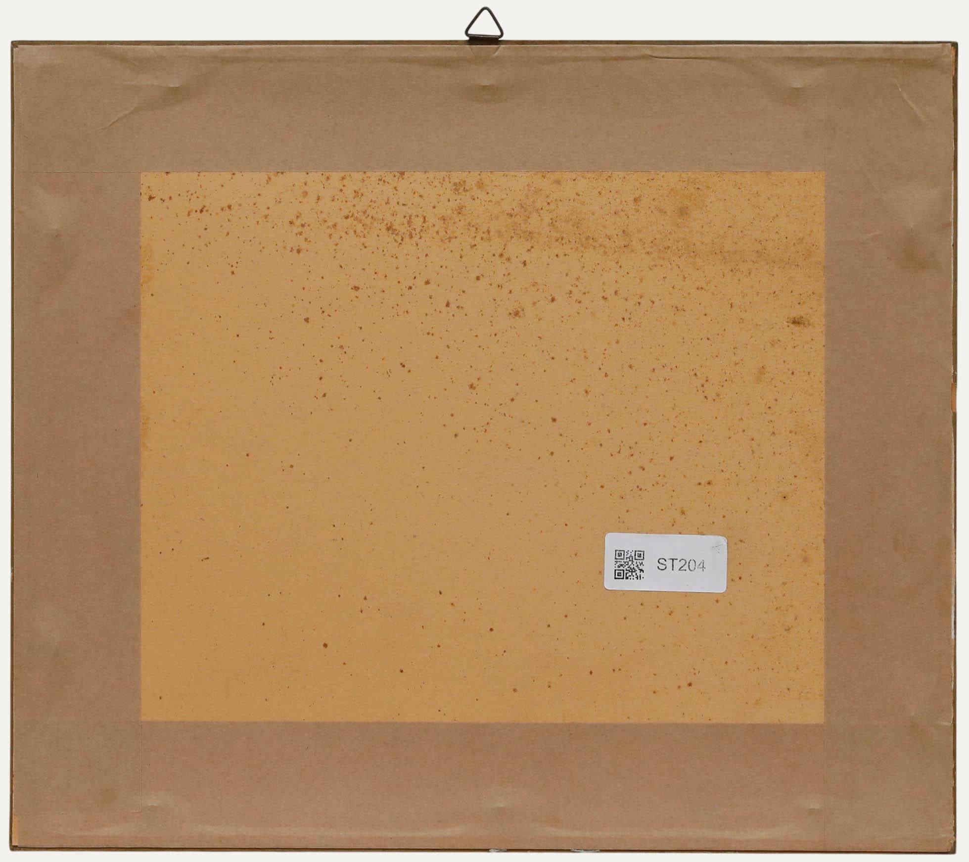 Ed Dukkers (1923-1996) - Pastel encadré de 1977, Abstrait I - Gris Abstract Drawing par Unknown