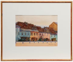 George Thomson (1860-1939) - Gerahmtes Aquarell von 1908, The Row of Houses