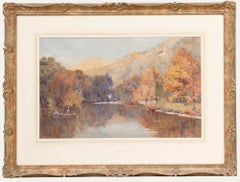 Willie Stephenson (1857-1938) - Aquarell, Reiher in einer Herbstlandschaft