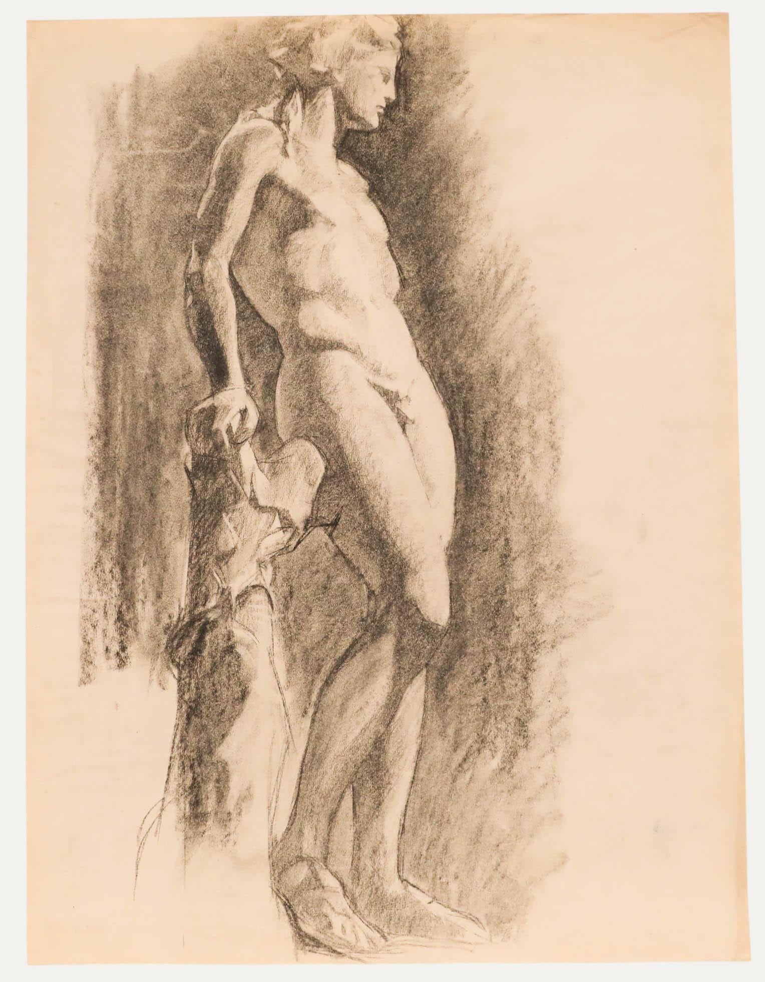 Pierre Neveu (n.1929) - Dibujo a carboncillo de mediados del siglo XX, Estudio académico I