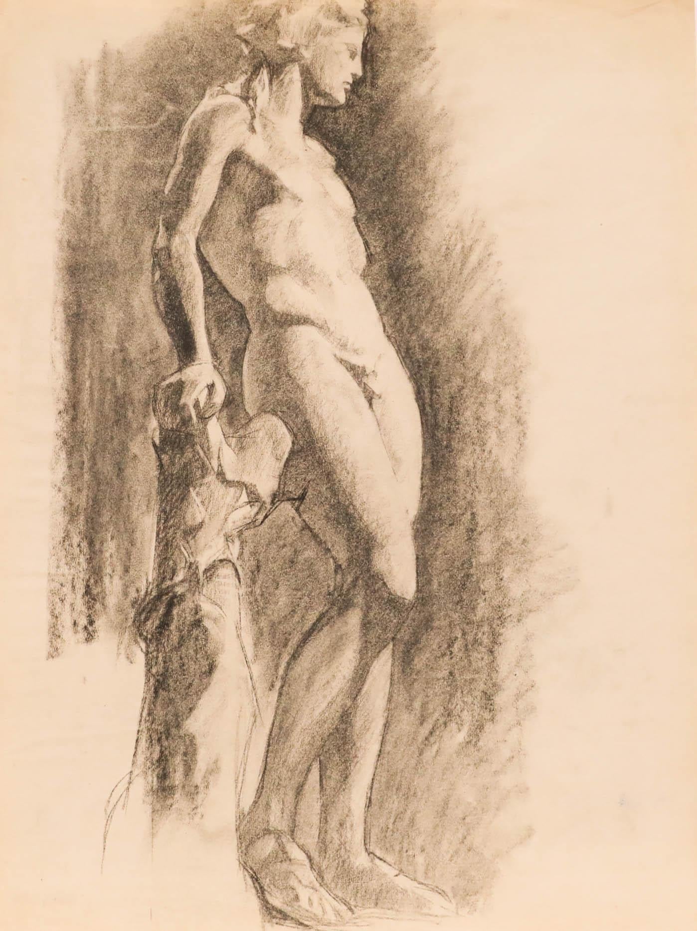 Pierre Neveu (b.1929) - Mid 20th Century Charcoal Drawing, Academic Study I For Sale 1