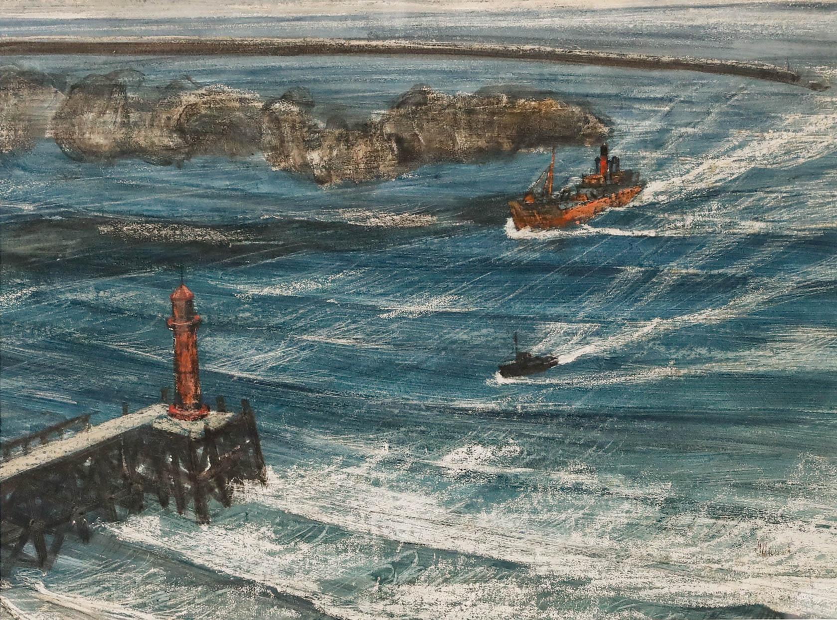 Thomas William Ward (1918-2000) - Aquarelle du XXe siècle, Le dernier bateau à vapeur - Art de Unknown