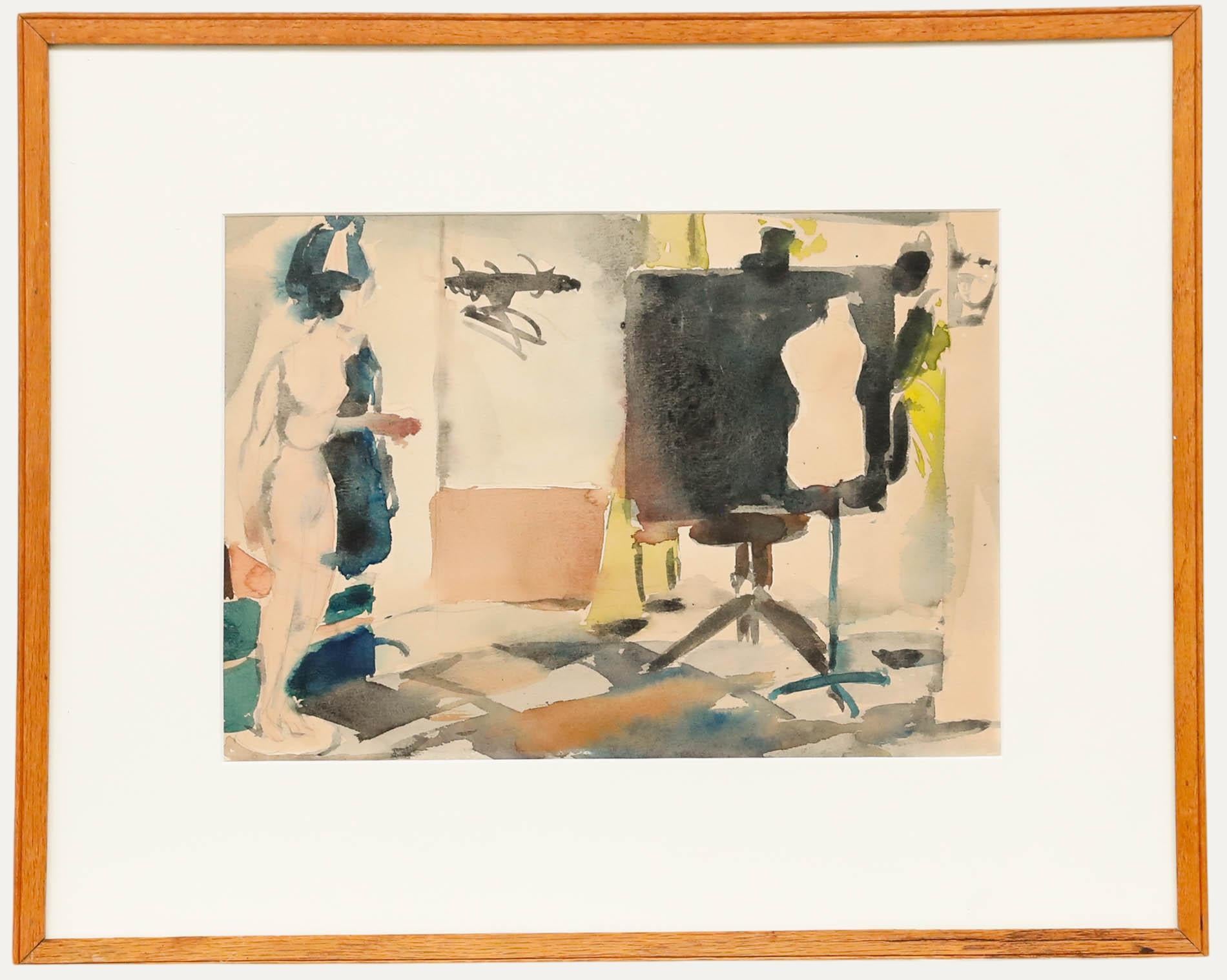 Willem Kouwer Boomkens (1911-1991) - Acuarela de mediados del siglo XX, Atelier