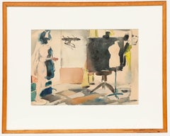 Willem Kouwer Boomkens (1911-1991) - Milieu du XXe siècle Aquarelle, Atelier