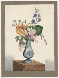 Sophia Katherine Charleton (1789-1844) - Aquarell, Blumen in einer Vase aus Delft
