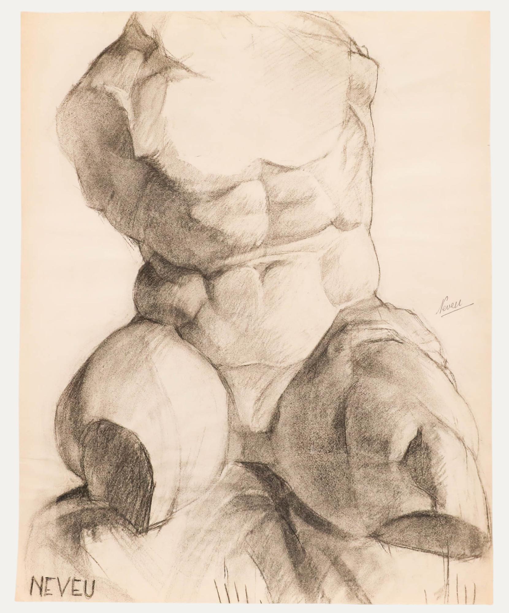 Un delicato studio accademico dell'artista Pierre Neveu (nato nel 1929). Firmato. Sui posati.