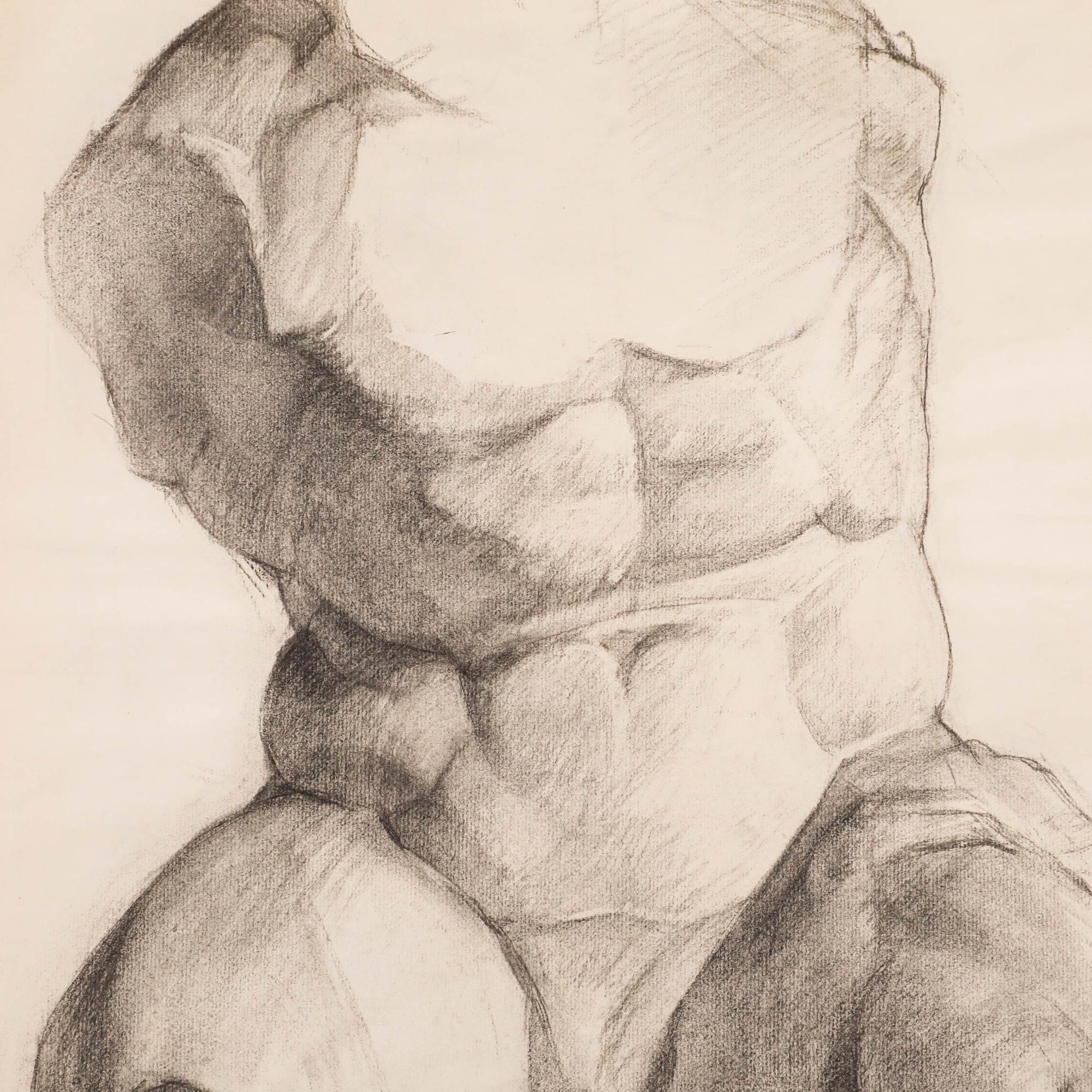 Pierre Neveu (nato nel 1929) - Disegno a grafite della metà del 20° secolo, Studio accademico III. in vendita 3