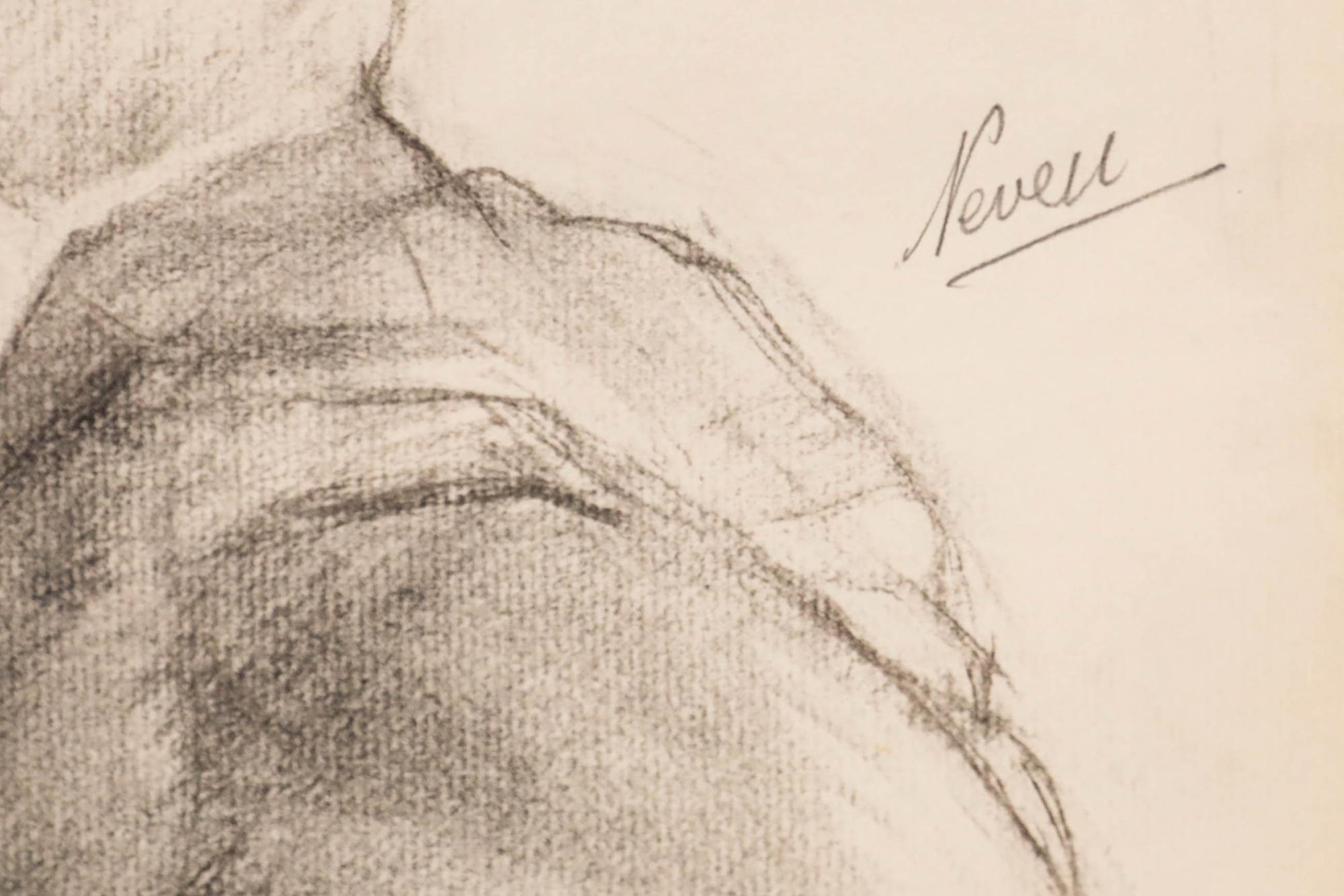 Pierre Neveu (nato nel 1929) - Disegno a grafite della metà del 20° secolo, Studio accademico III. in vendita 4