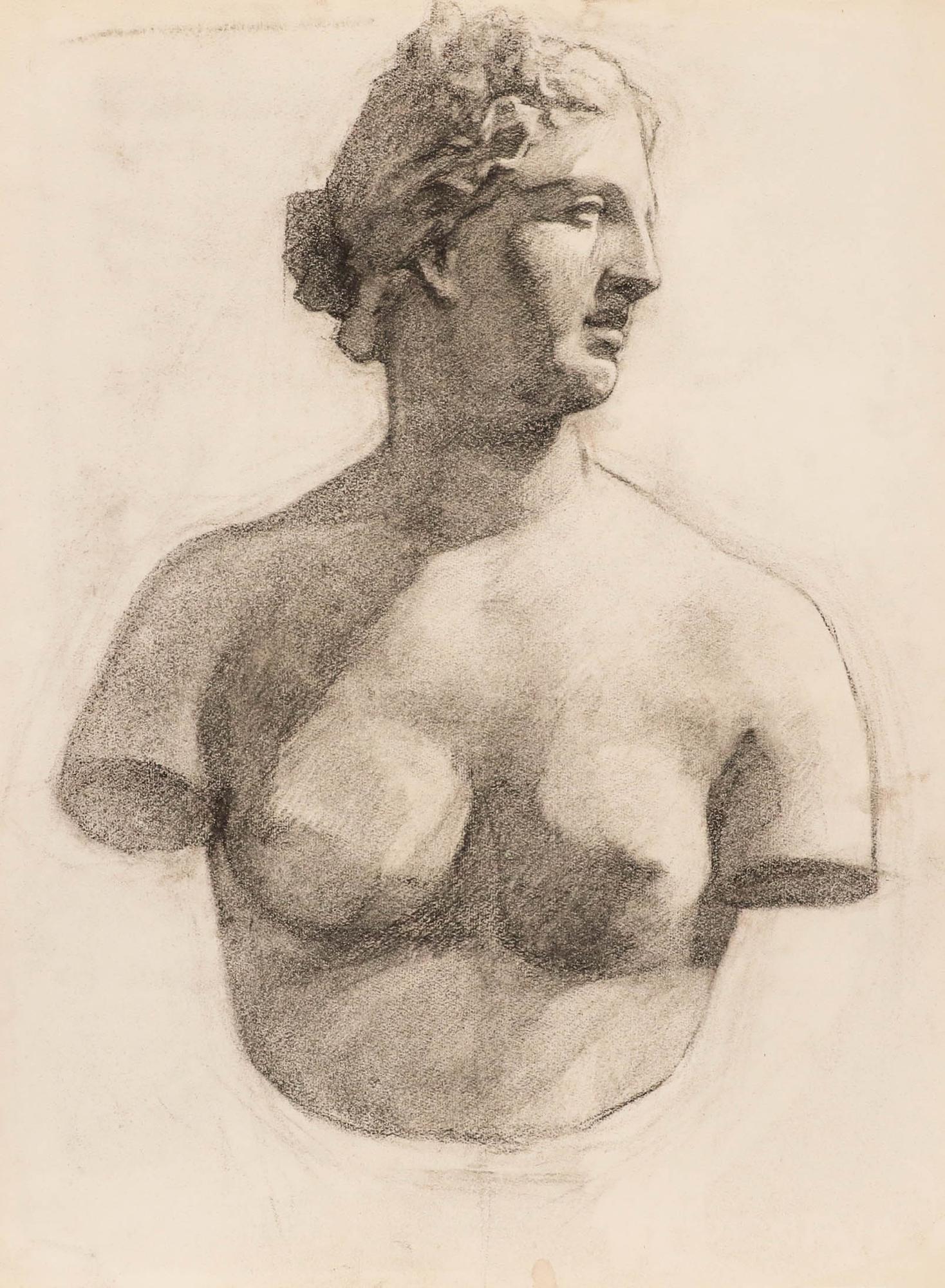 Pierre Neveu (n.1929) - Dibujo al grafito de mediados del siglo XX, Estudio académico II en venta 1
