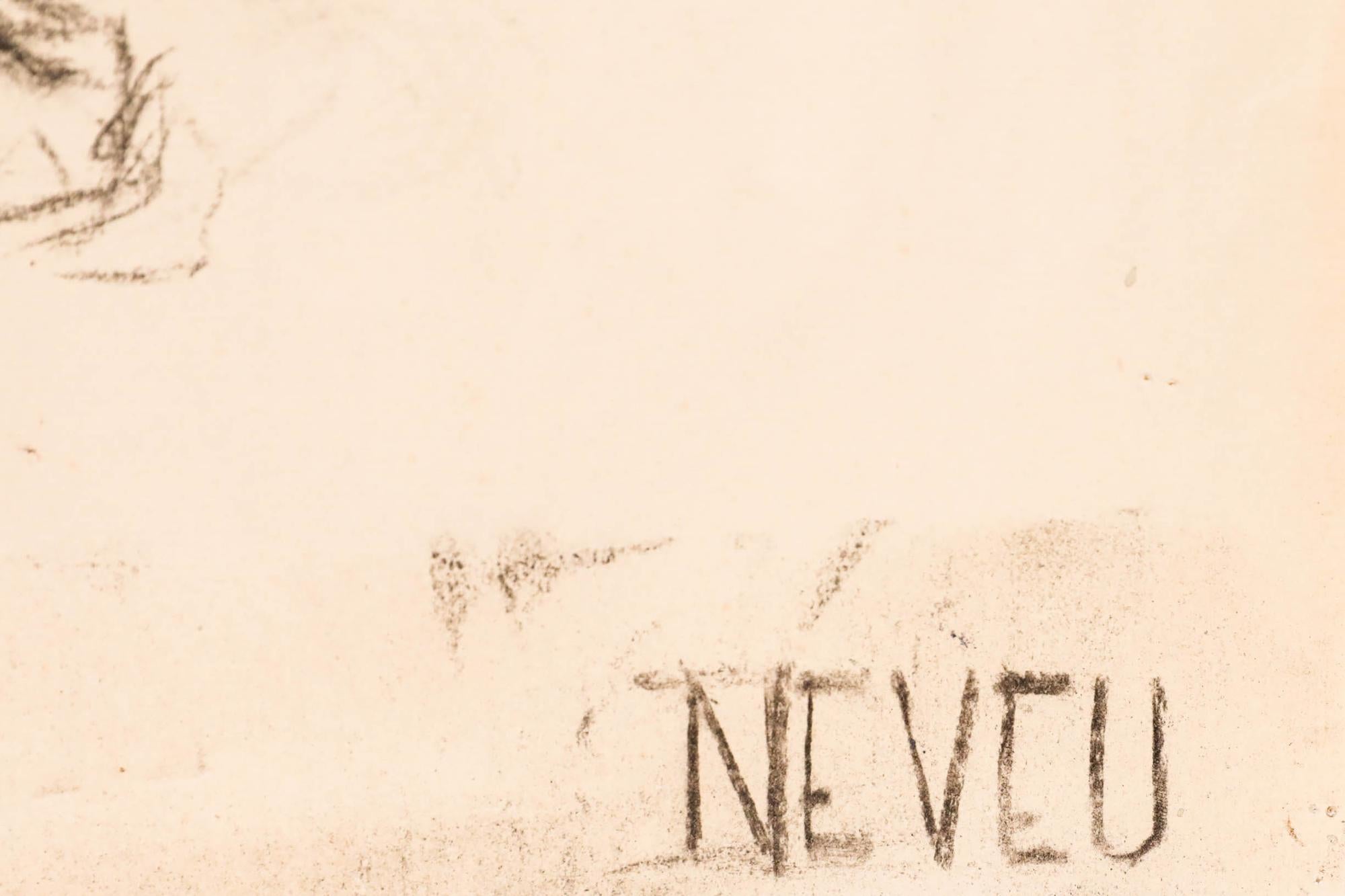 Pierre Neveu (né en 1929) - 1949 Dessin au fusain, étude d'une dame en vente 4
