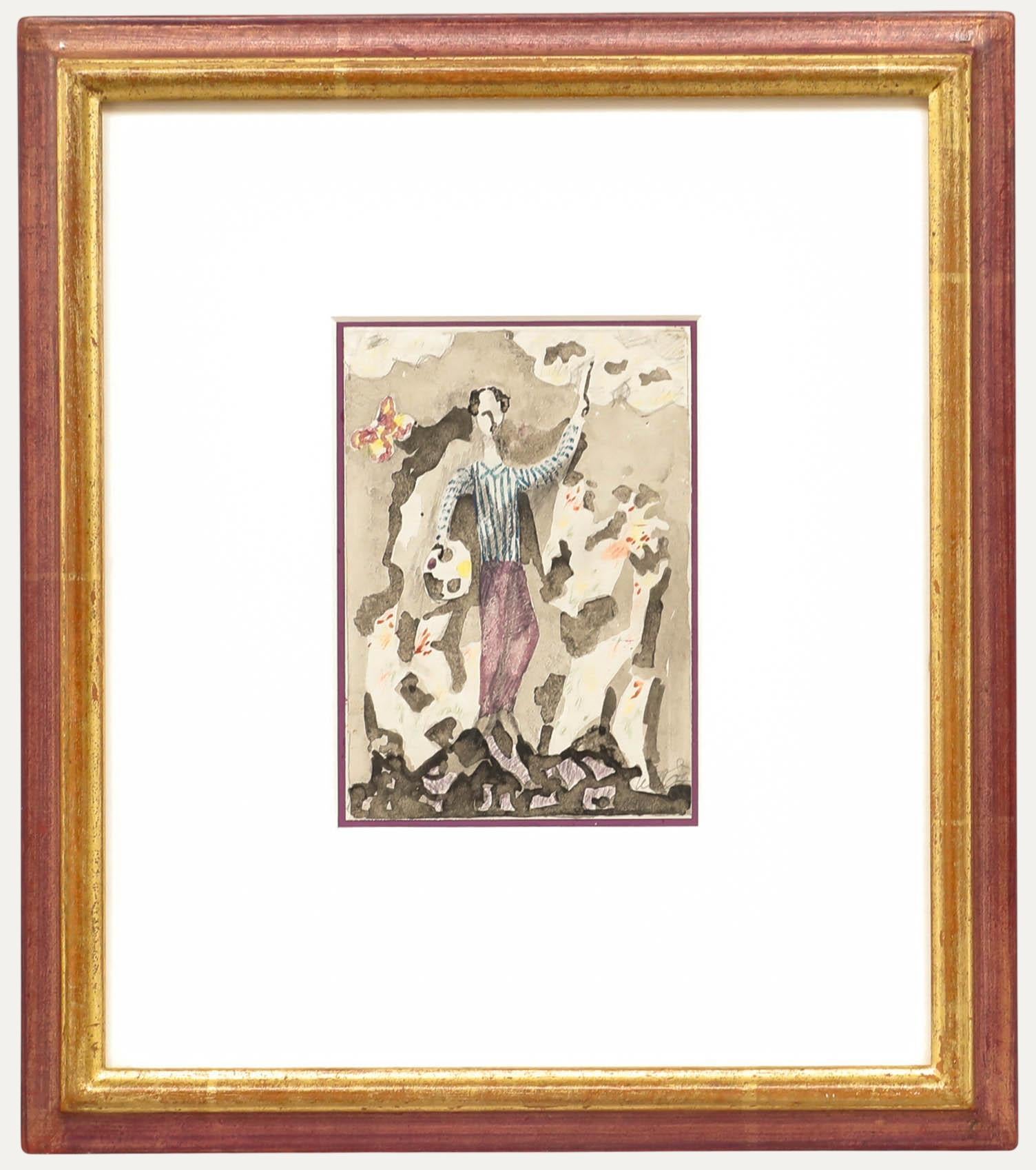 Dorde (Djordje) Ilic (1920-2010) - 1969 Gouache, El Artista