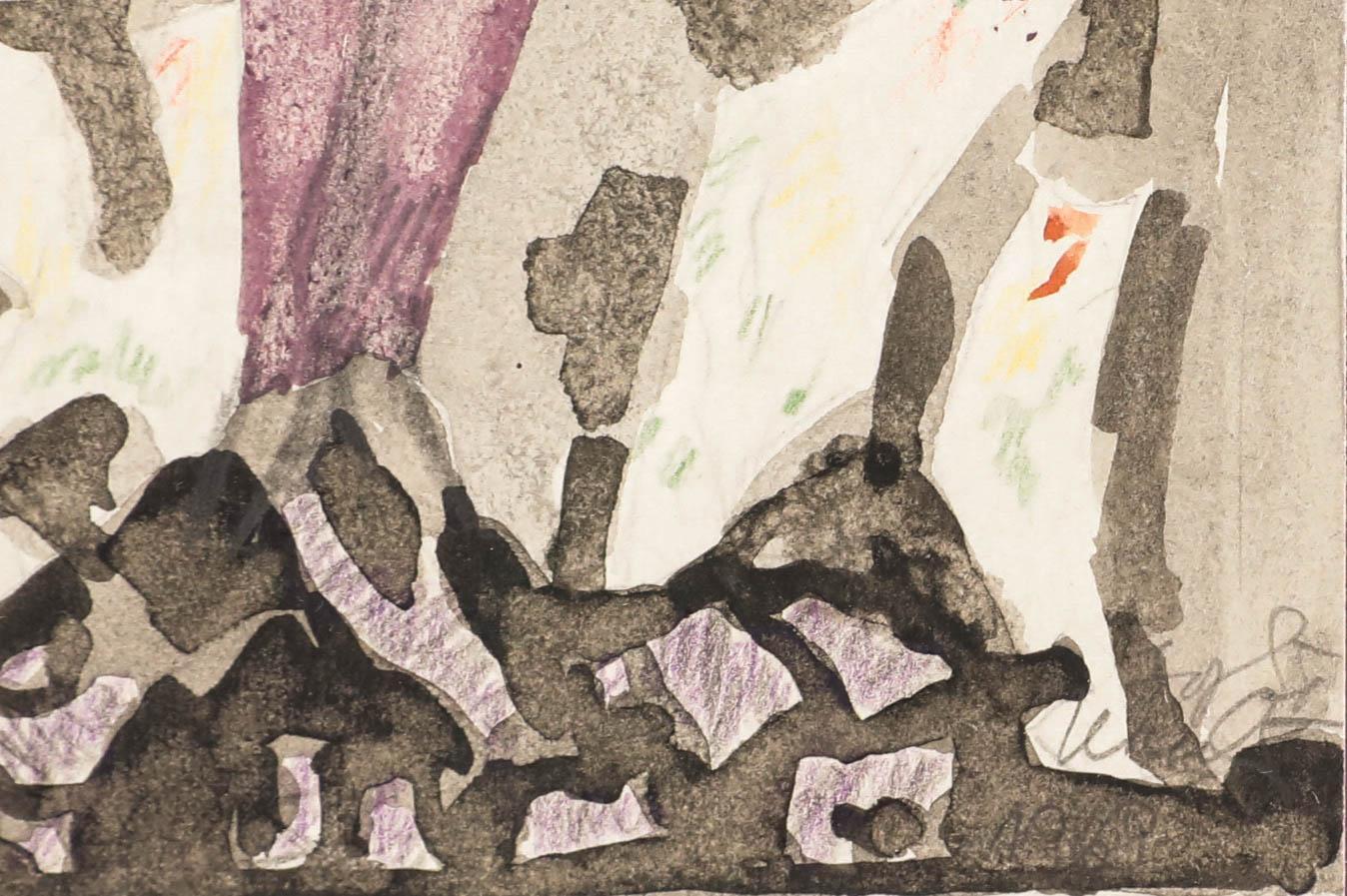Dorde (Djordje) Ilic (1920-2010) - 1969 Gouache, El Artista en venta 2