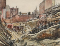 Joseph McCulloch (1893-1961) - Graphite Drawing, Site of the Building Society