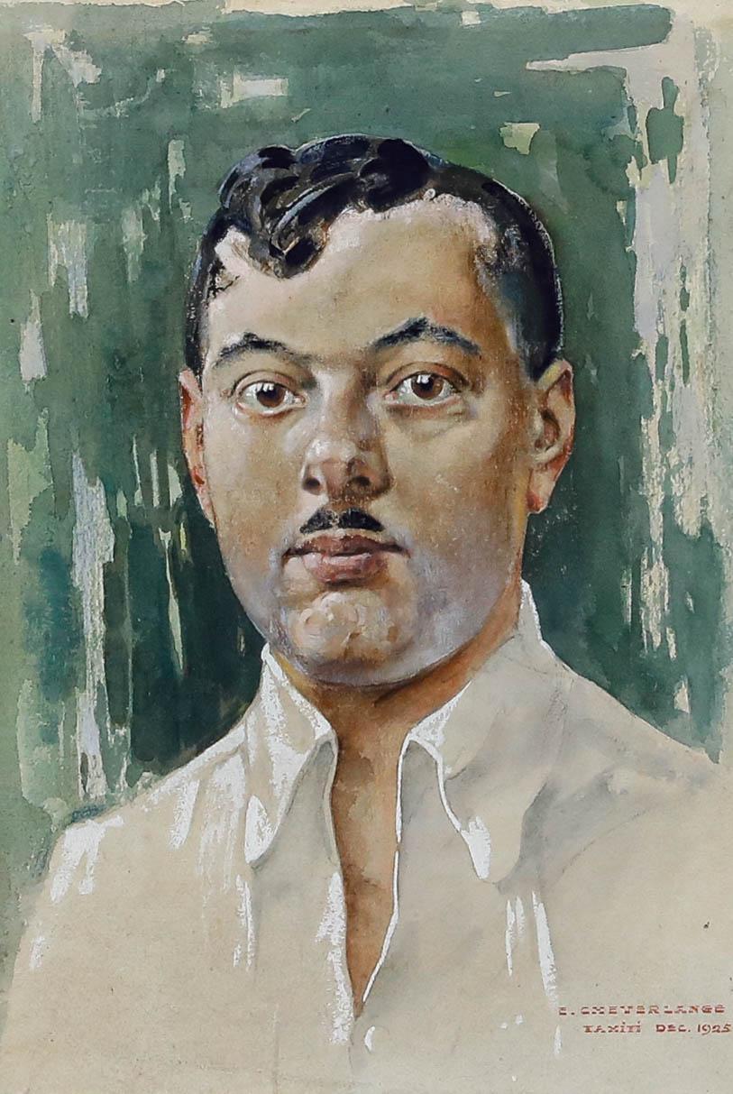 A delightful portrait by the artist Elie Cheverlange depicting a handsome Tahitian gentleman in typical 1920s attire. Signed, dated and titled to the lower right. Smartly presented in a distressed wooden frame. On paper.