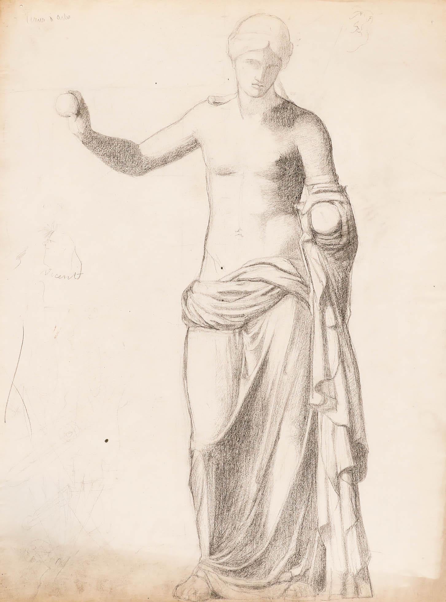 Henri Vincent-Anglade (1876-1956) - Dessin au graphite, Vénus d'Arles en vente 1