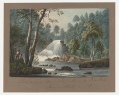 Thomas Remnant Charleton (1756-1849) - Acquerello, Cascate di Rhaladyr Du