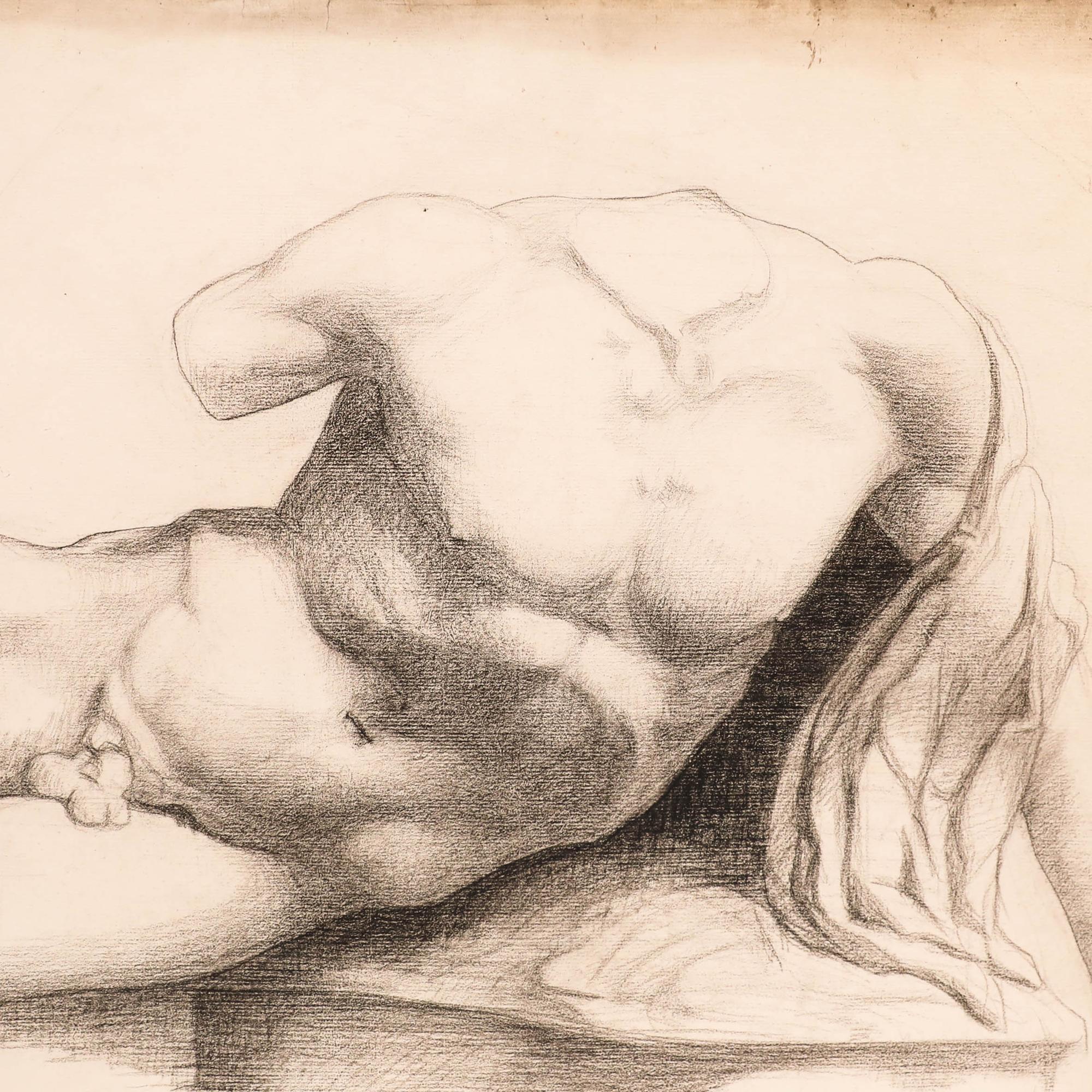 Henri Vincent-Anglade (1876-1956) - Dibujo en grafito de principios del siglo XX, Ilissos en venta 3