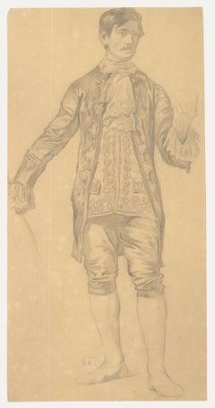 Edward Ridley (1883-1946) - Disegno a grafite dei primi anni del XX secolo, L'attore