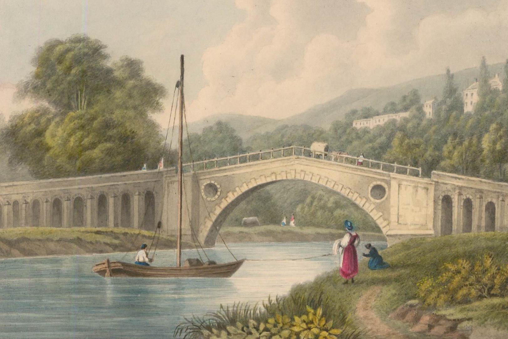 Thomas Remnant Charleton (1756-1849) - Watercolour, Weston Bridge near Bath - Art by Unknown