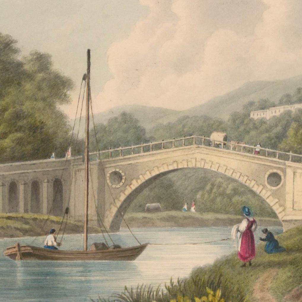 Thomas Remnant Charleton (1756-1849) - Watercolour, Weston Bridge near Bath - Beige Landscape Art by Unknown