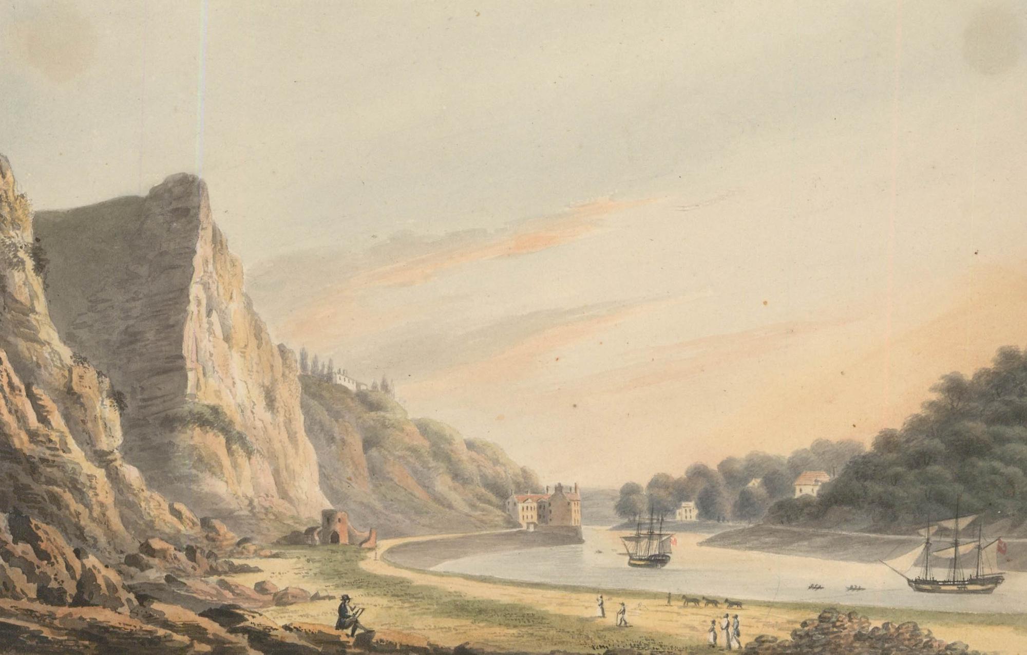 Thomas Remnant Charleton (1756-1849) - Acquerello, Hotwells, Clifton - Art di Unknown