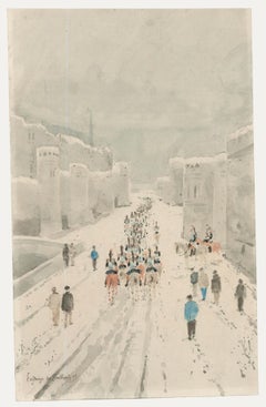 Henri Lafarge de Gaillard - 1895 Aquarell, Die Prozession