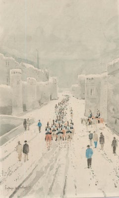 Henri Lafarge de Gaillard - 1895 Watercolour, The Procession