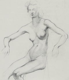 Peter Collins ARCA - 20e siècle Dessin au graphite, étude de nu