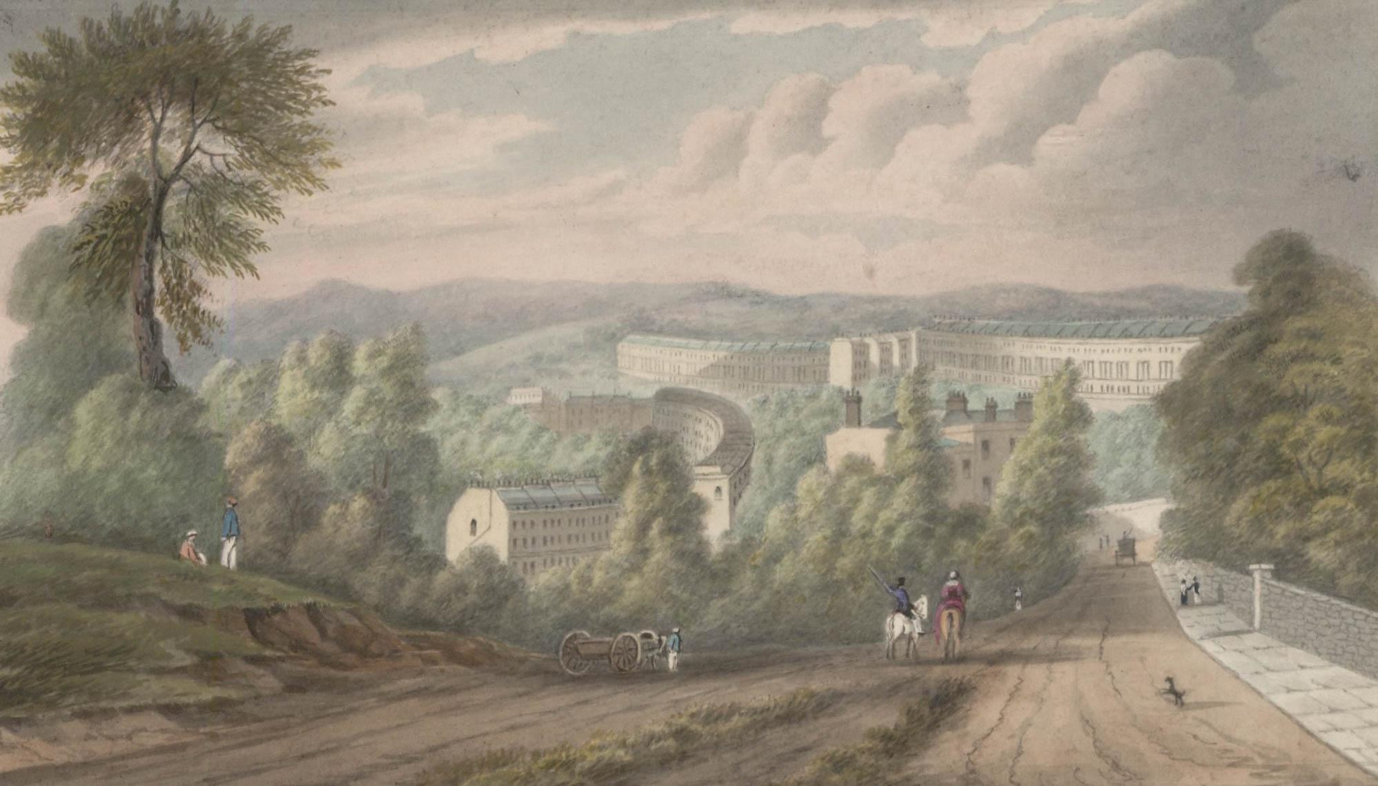 Thomas Remnant Charleton (1756-1849) - Acuarela, Clifton desde la iglesia - Art de Unknown