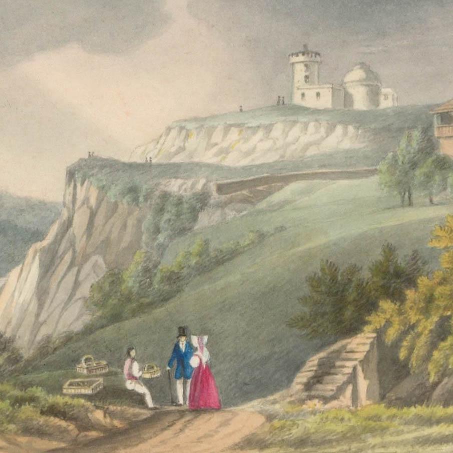 Thomas Remnant Charleton (1756-1849) - Acquerello, L'osservatorio, Clifton - Landscape Art Beige di Unknown