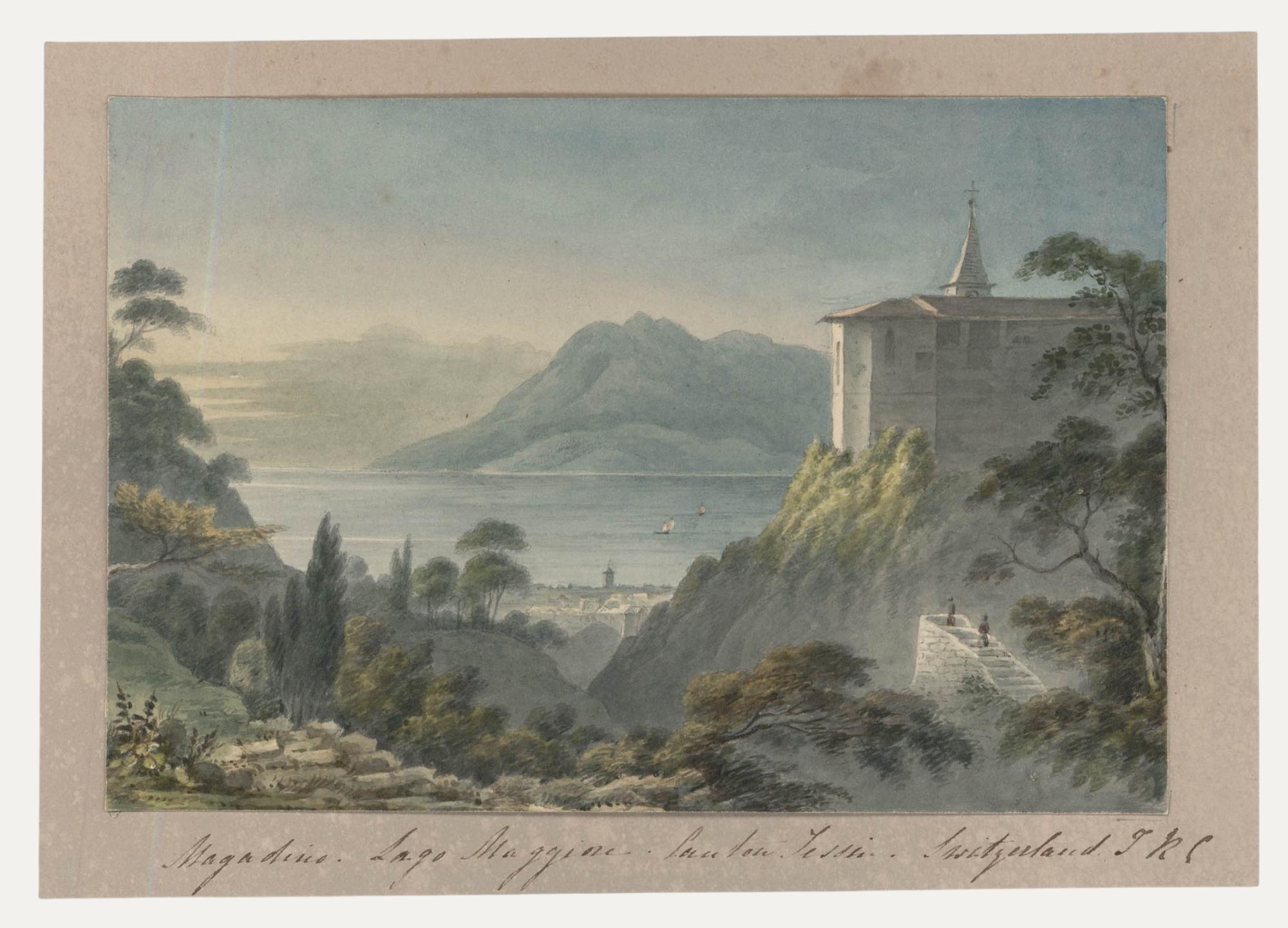 Landscape Art di Unknown - Thomas Remnant Charleton (1756-1849) - Acquerello, Veduta di Magadion